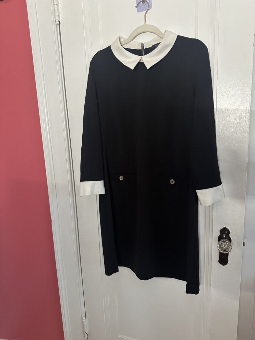 Tommy Hilfiger Black & White Collared Dress Size 14